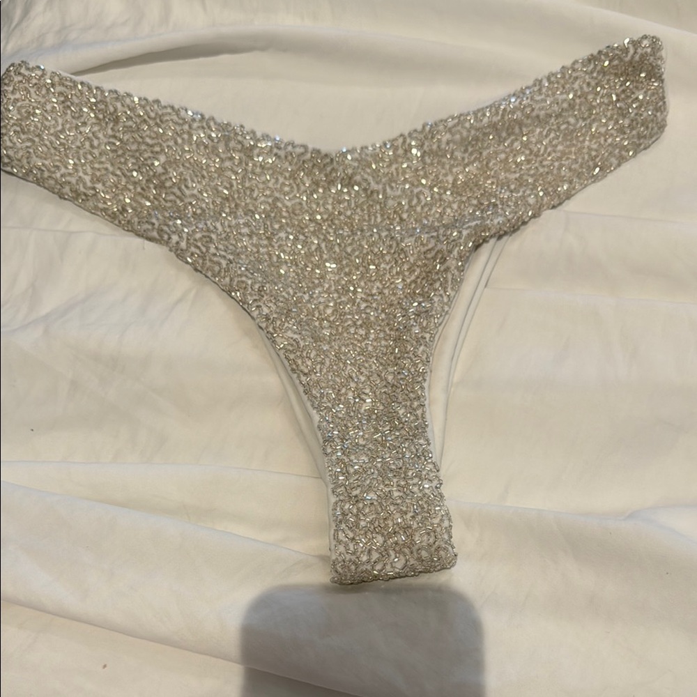 Elegant Silver Women's swimwear thong